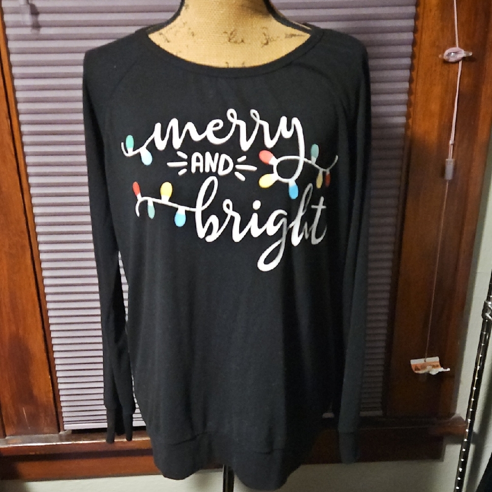 Black 'Merry and Bright' Sweatshirt